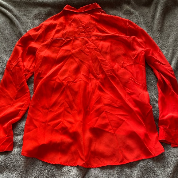 Long sleeve silky full button blouse - Picture 4 of 4